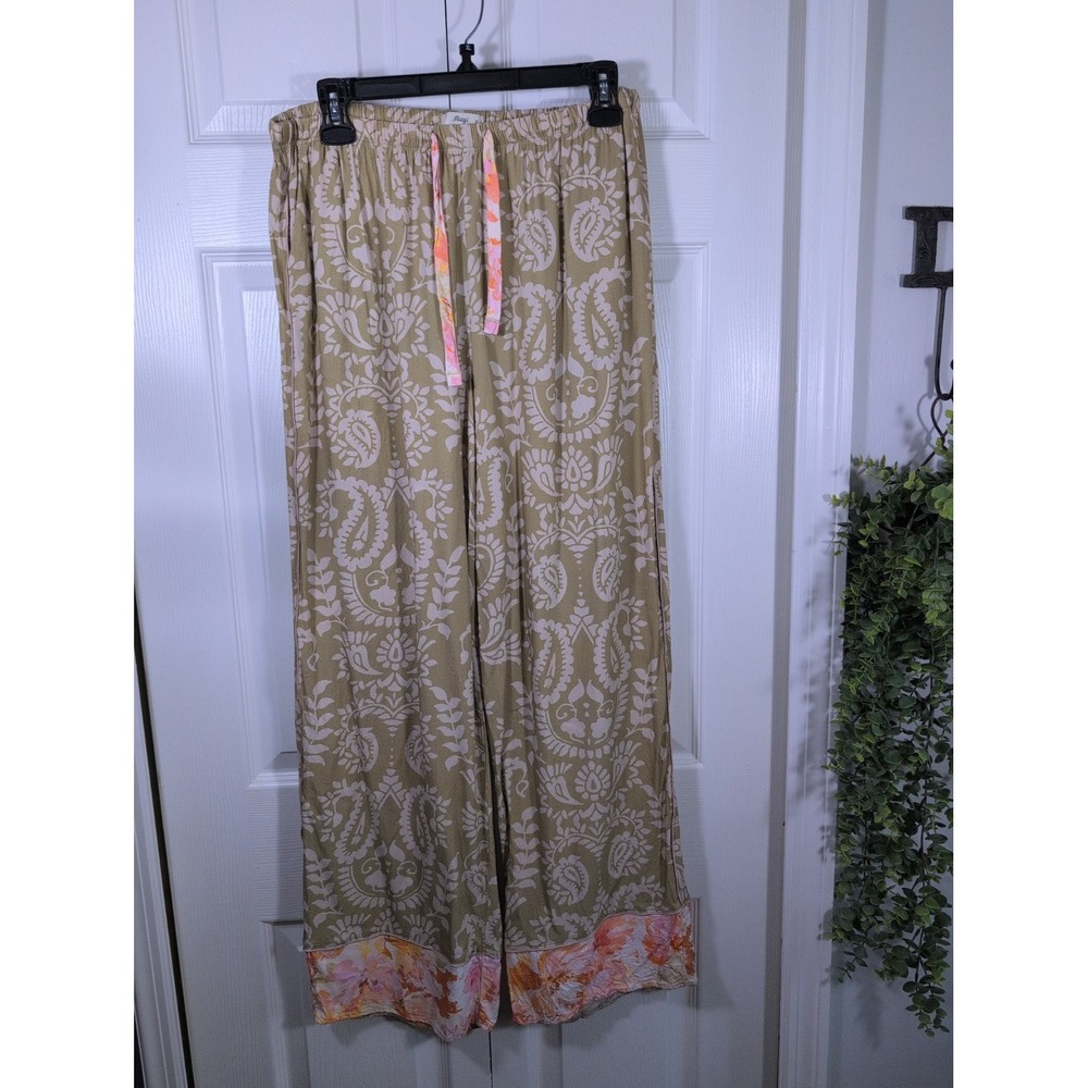 MAAJI Tropical Wide Leg Summer Beach Pants Sz M Multicolored